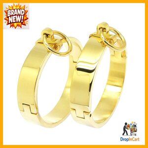 Stainless Steel Oval Bangle Bracelet Elegant Minimal Chic Adjustable Lobster